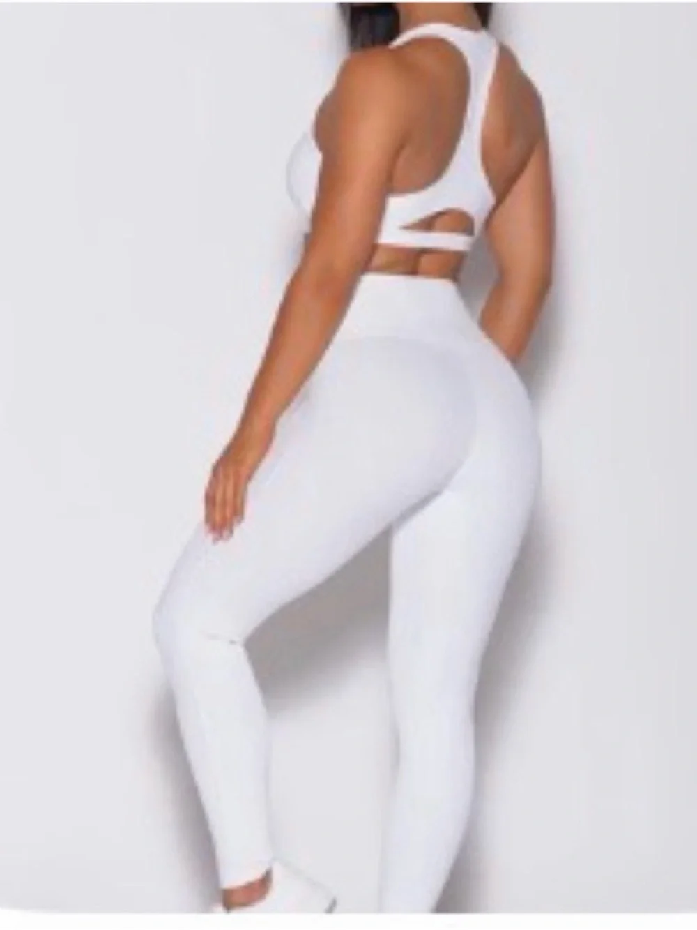 Bombshell Sportswear White python shine High-Waist Seamless Leggings and Top - Picture 2 of 16